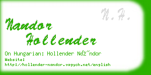 nandor hollender business card